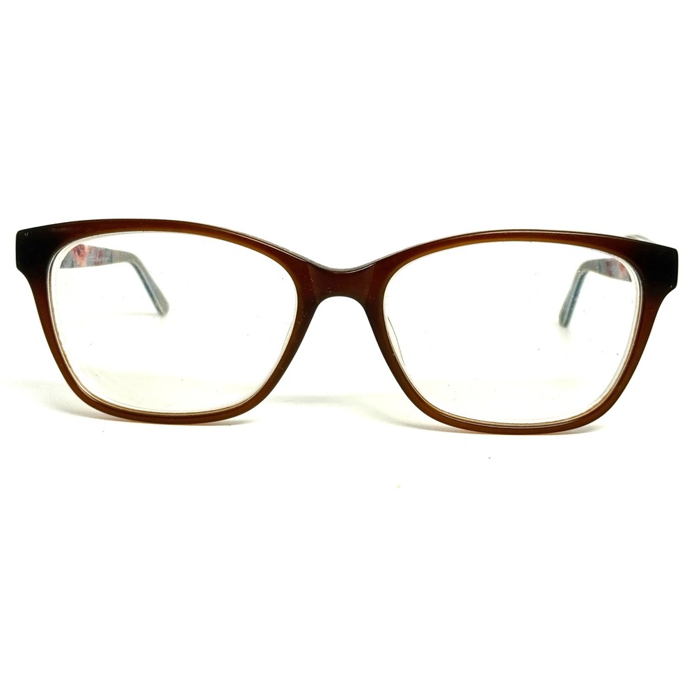 Rachel Roy Delight Eyeglasses Pecan Brown Floral Frames 53-16-135 Eyewear